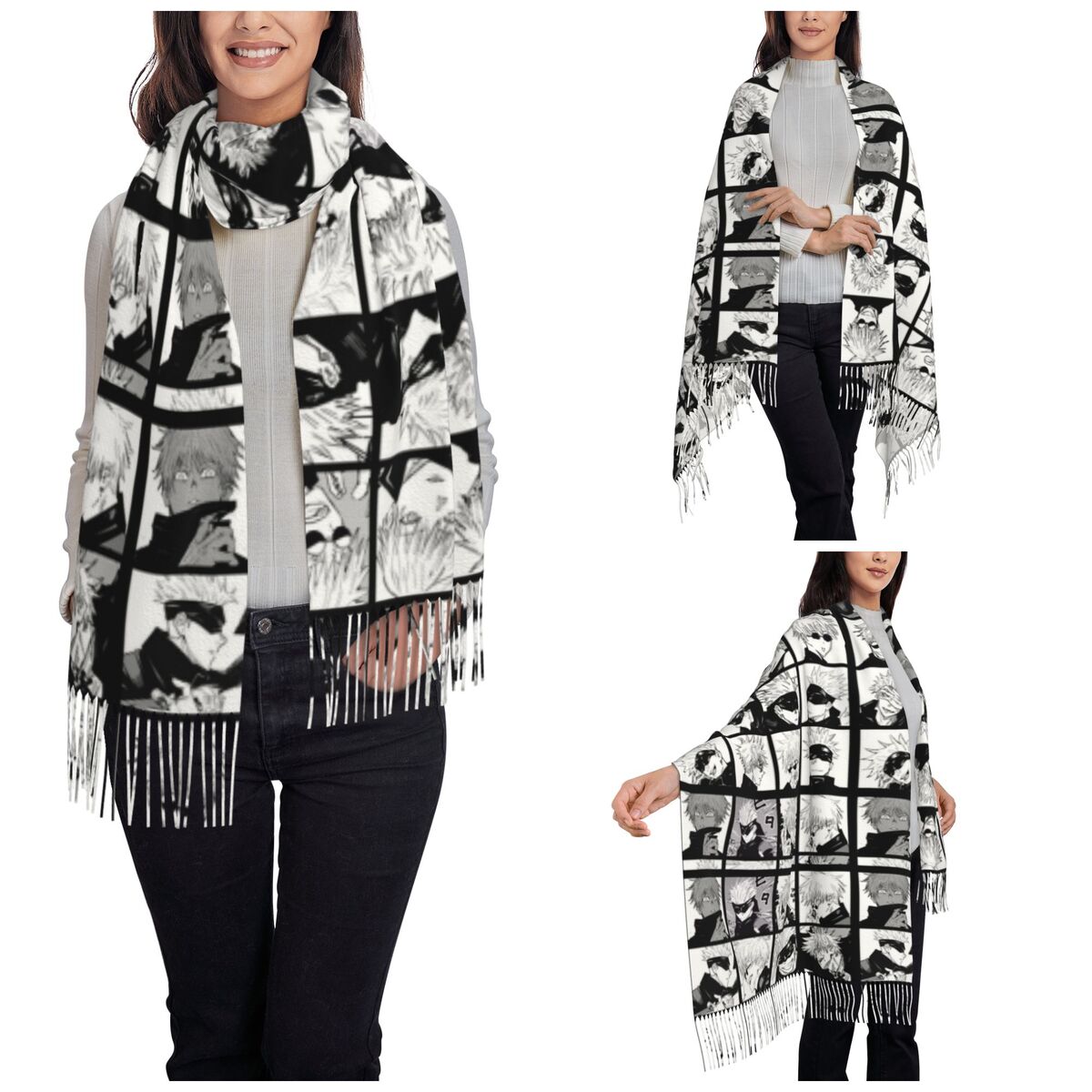 Gojo Satoru Collage Shawl Wrap - огляд і ціна Shawl Wrap Winter